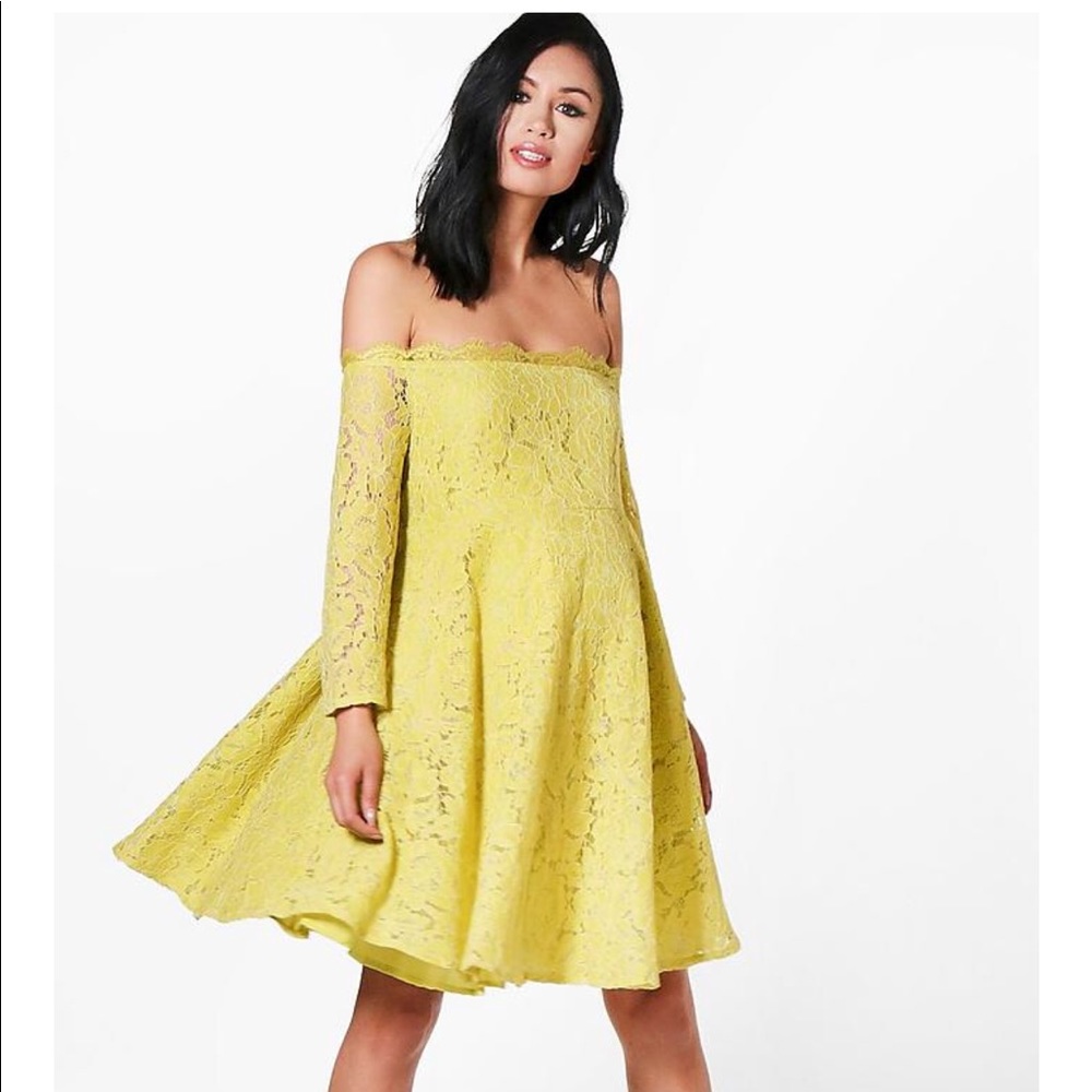 Maternity, Lace, Off The Shoulder Skater Dress